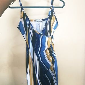 Multi Striped Asymmetrical Mini Dress